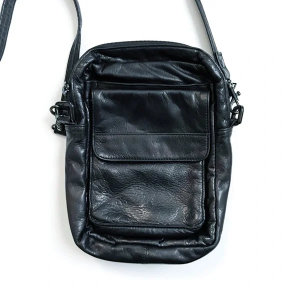 Scully Black Leather Mini Crossbody Bag - Picture 2 of 8